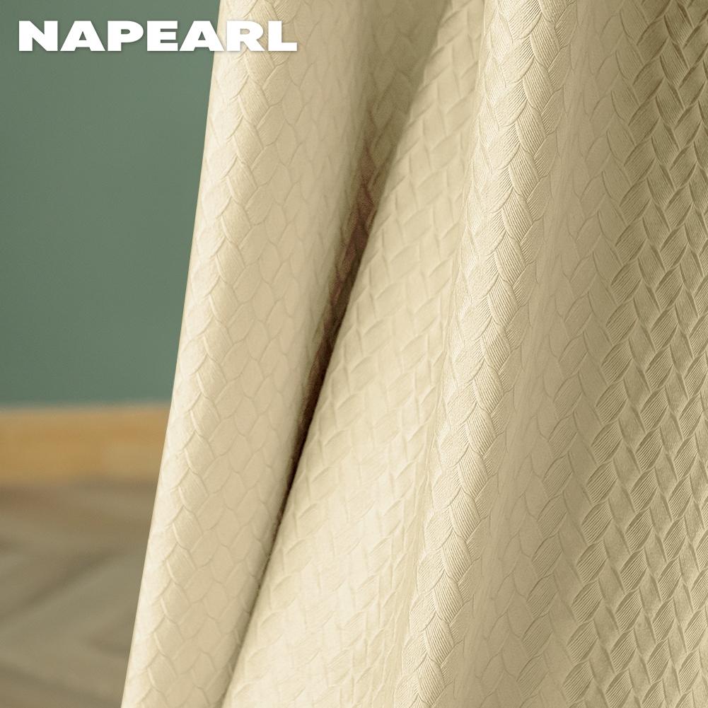 1PC NAPEARL 70-80% Blackout Simple and Elegant Textured Curtains Solid Color Soft Polyester Curtains for Living Room Bedroom Home Decor