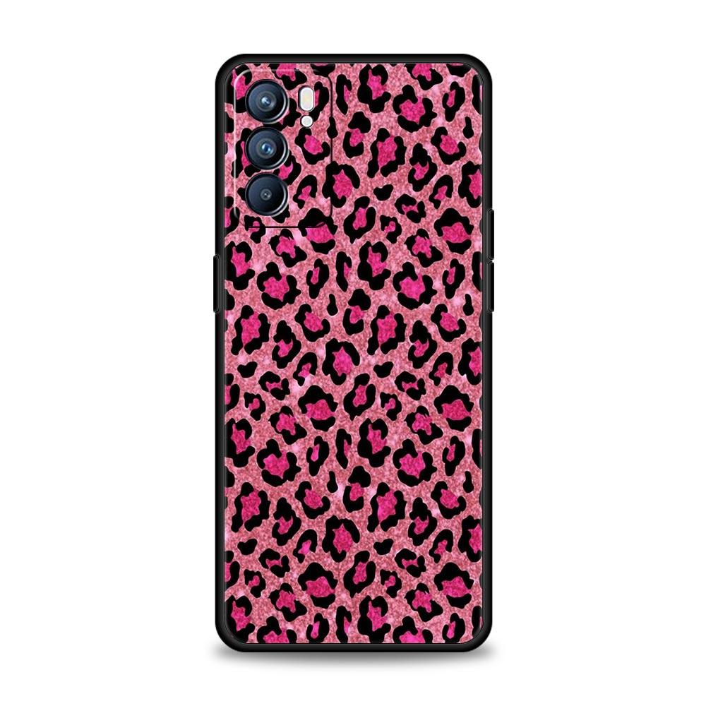 Phone Case For Oppo A54 A53 A52 A9 A15 A95 A17 A16 A76 A74 A57 Find X6 X5 Reno8 Reno7 Reno6 Pro 5G Cover Leopard Cheetah Print