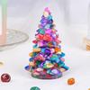 Faux Crystal Christmas Tree Figurine Mini Artificial Crystal Tree Tabletop Ornament for Winter Holiday Home Decor