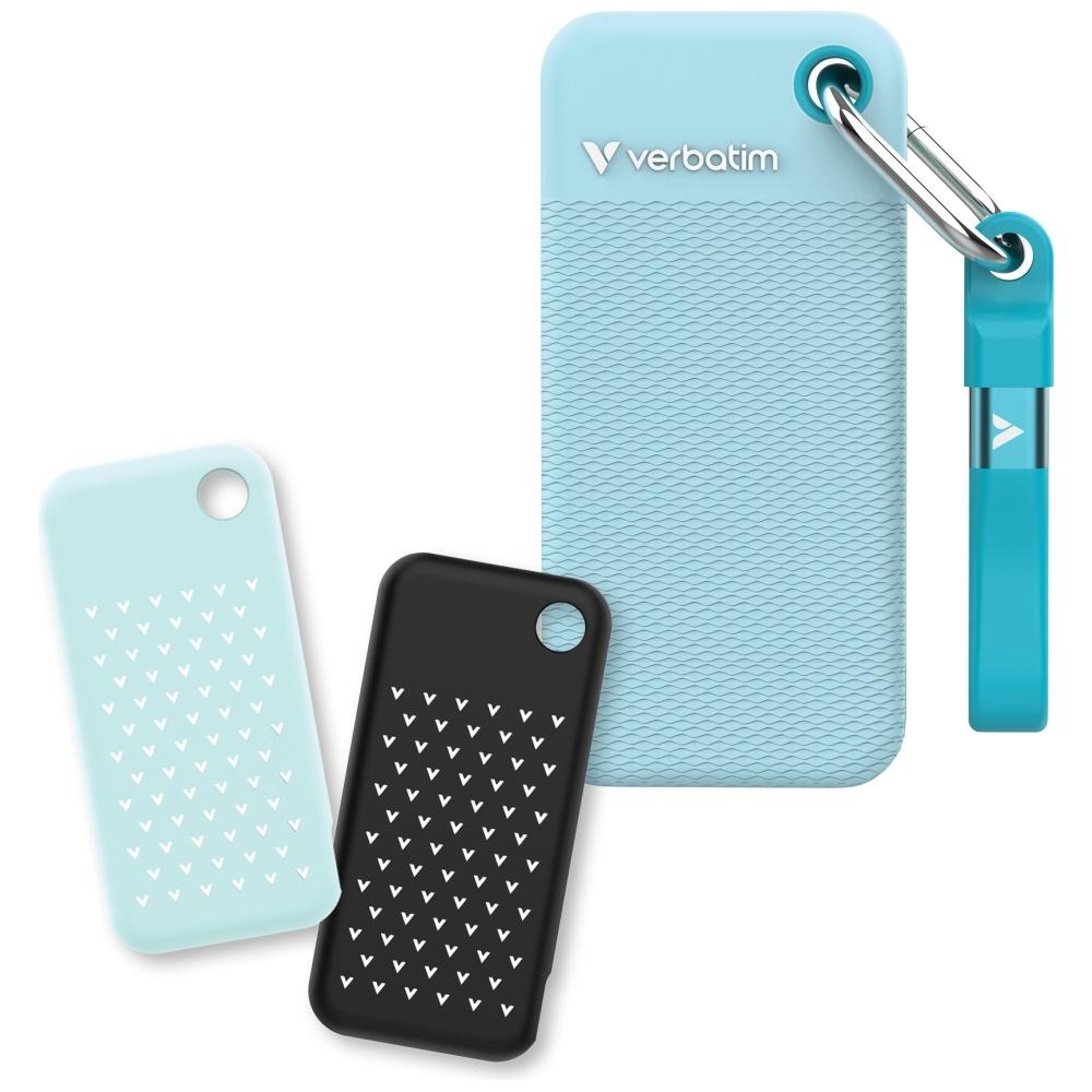 Dysk Zewnętrzny Verbatim Pocket Ssd 1Tb Usb-C 3.2 Gen.2 Czarny-Polarny Niebieski 32324