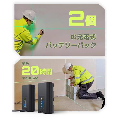 LasGoo LG-3D Laser Level, Self-Leveling Laser Level, 3D Green Beam Cross Line Laser (3x360) for Building and Alignment, 2 Rechargeable Lithium-Ion Ba