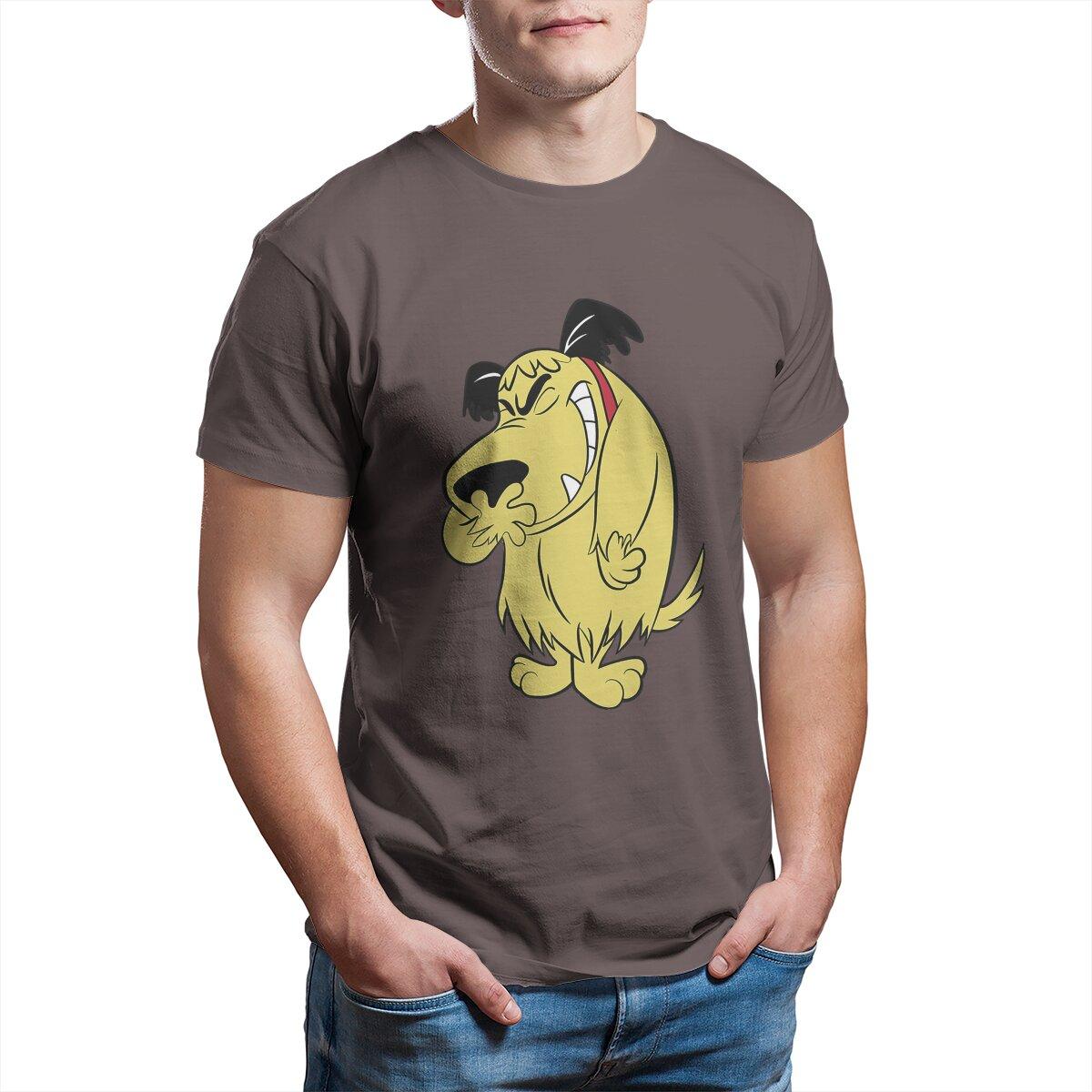 Muttley  T Shirt for Men Cotton Vintage TShirt Wacky Races Mutley Cartoon Laughing Dog Tee Shirt Short Sleeve Tops Printed S