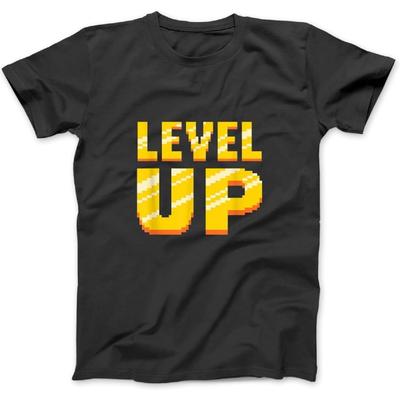 Level Up Retro Gaming T-Shirt Sweatshirt Hoodie for Men Women Kids Made In Canada Black