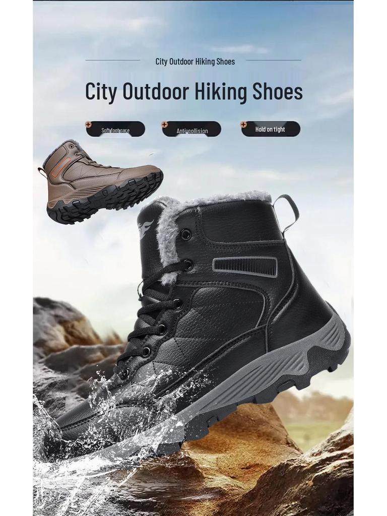 Plus Size Tactical Winter Boots: Warm, Velvet-Lined, Thick Snow Martin Boots for Men