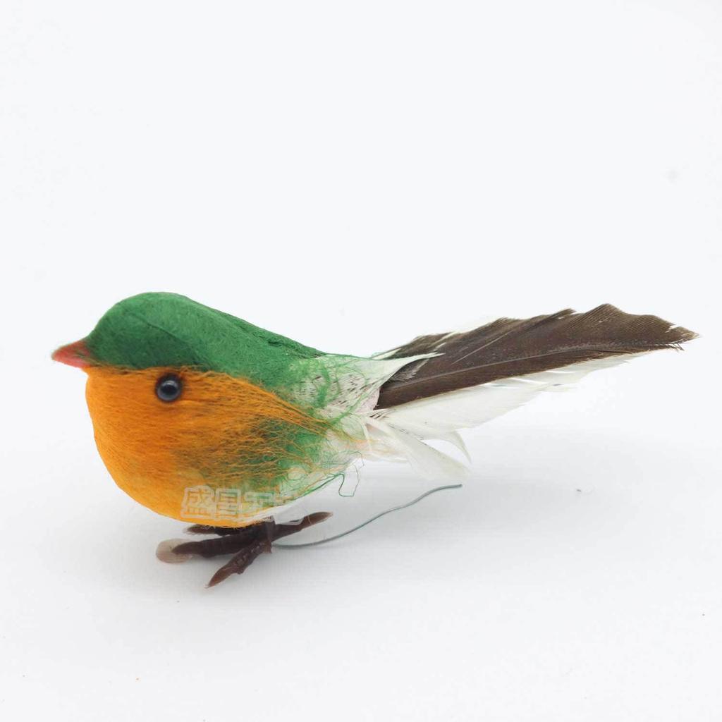 12/1PS Artificial Feather Robin Bird Ornament Christmas Tree Decoration Craft Valentine's Day Wedding Home Outdoor Yard Ornament