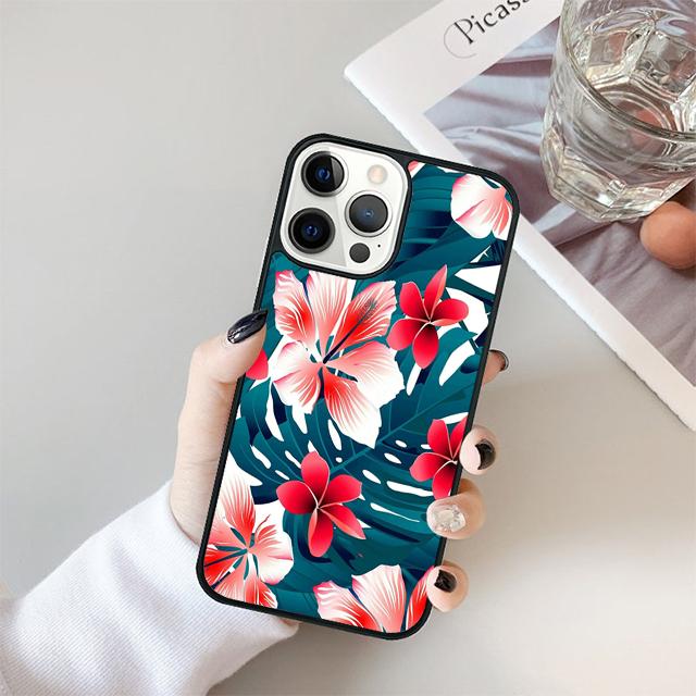 Tropical Paradise Hawaiian Flower Phone Case For iPhone 17 Air 15 16 Cover 14 13 11 12 Pro Max Max Plus Back Cover