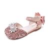 Girls princess shoes 2025 new silver soft sole children's crystal shoes summer bag head rhinestone girls shoes performance shoes