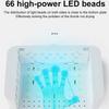 Nageltrockner Lampe Maschine Faltbar 66 LEDs UV LED Nagellampe mit Handkissen für Schnelles Aushärten Gel-Nagellack Nageltrockner-EU-Stecker