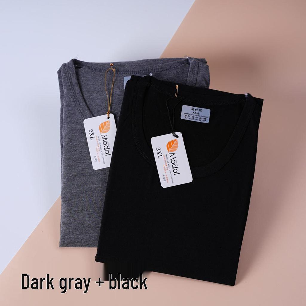 Men's Modal Cotton Long Sleeve Thermal Underwear Set - Lightweight Round Neck Base Layer for Autumn & Winter