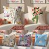 Spring Flowers Pillow Fresh Floral Cushion Cover Pillowcase Short Plush Invisible Zipper Room Sofa Cushion Cover