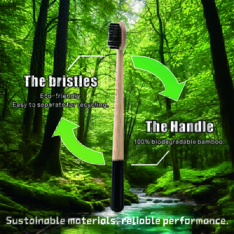 Custom Packaging and Logo Eco-Friendly Biodegradable Color Paint Waterdrop Shape Charcoal Soft Bristle Bamboo Toothbrush