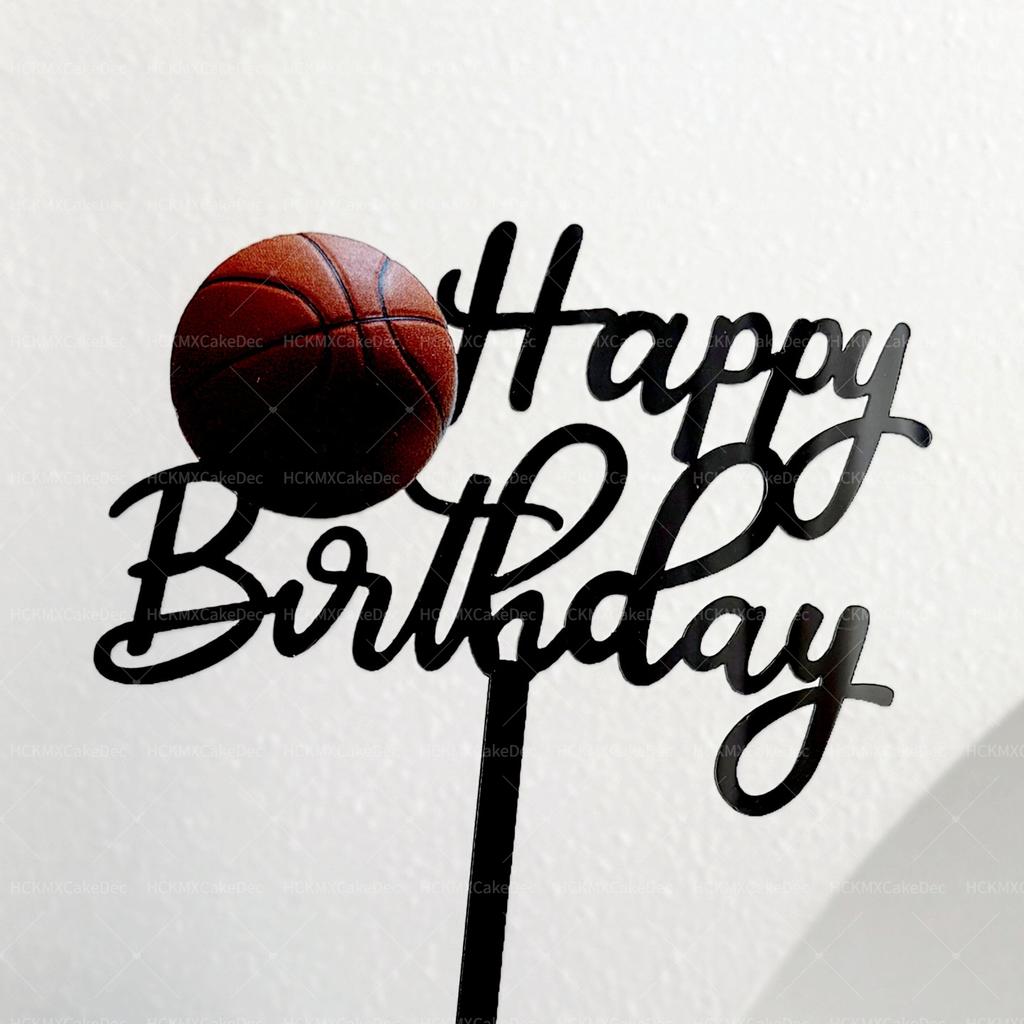 3pcs Acrylic Cake Topper for Boys' Birthday Party Football Rugby Tennis Designs Sports Themed Cake Decoration