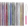 Hair Tinsel Kit Strands With Tool 47inch 12 Colors Strands Fairy Hair Tinsel Kit Hair Extensions Sparkling Glitter Shiny Silk Tinsel (12 Colors)