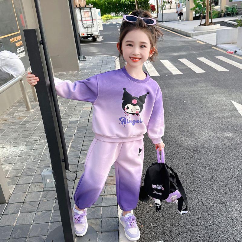 Spring Autumn Baby Girl Cartoon Bear Two Piece Set Fashionable Cute Outfit