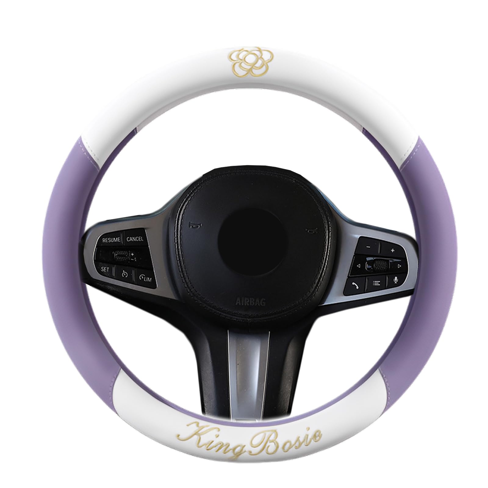 

ontto Steering Wheel Kei Standard Embroidered Rubber and PU Medium Compatible with Easy Round Purple Cover, 37-38cm, SUV, Car, Car, Sedan, Leather, фиолетовый