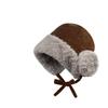 Suede Lei Feng Hat Children'S Winter Strap Riding Pullover Hat Thickened Fleece Cold-Proof, Windproof And Warm Ear Protection Hat