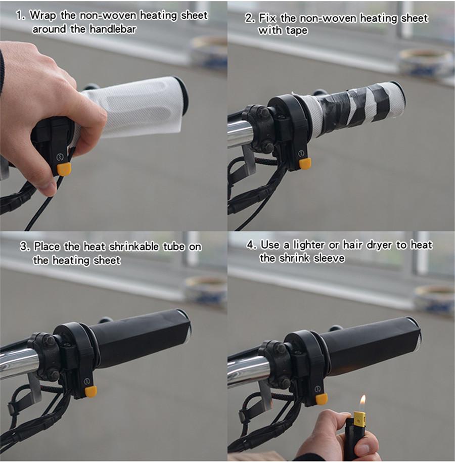 Universal Electric Hand Grip Handlebar Heating Non-woven Winter Cold Protection