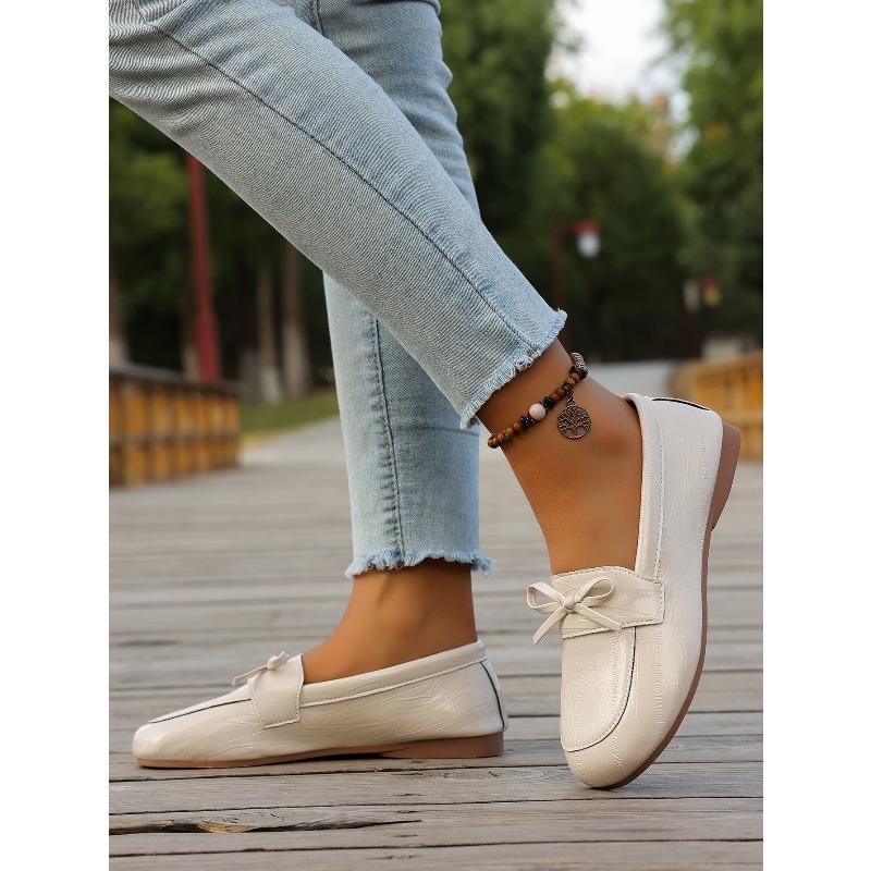 Lazy Single Shoes Women's Bow Soft-soled Shoes 2025 Autumn New Flat Casual Shoes