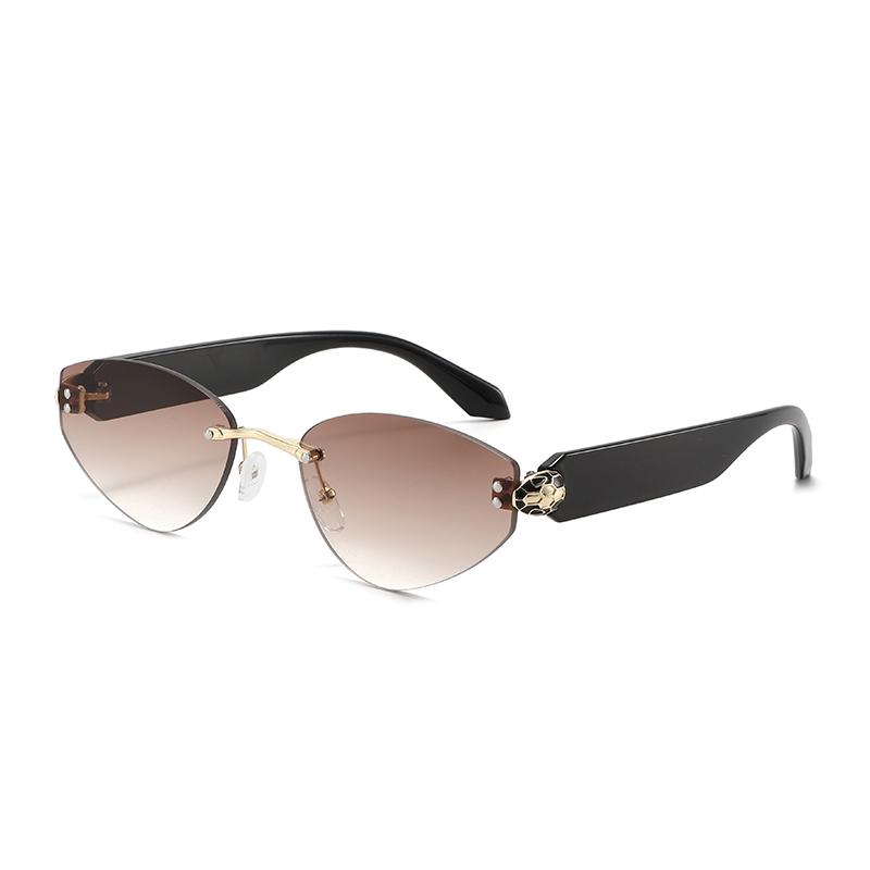 2025 Fashion Rimless Sunglasses for Women Vintage Triangle UV400 Sun Glasses