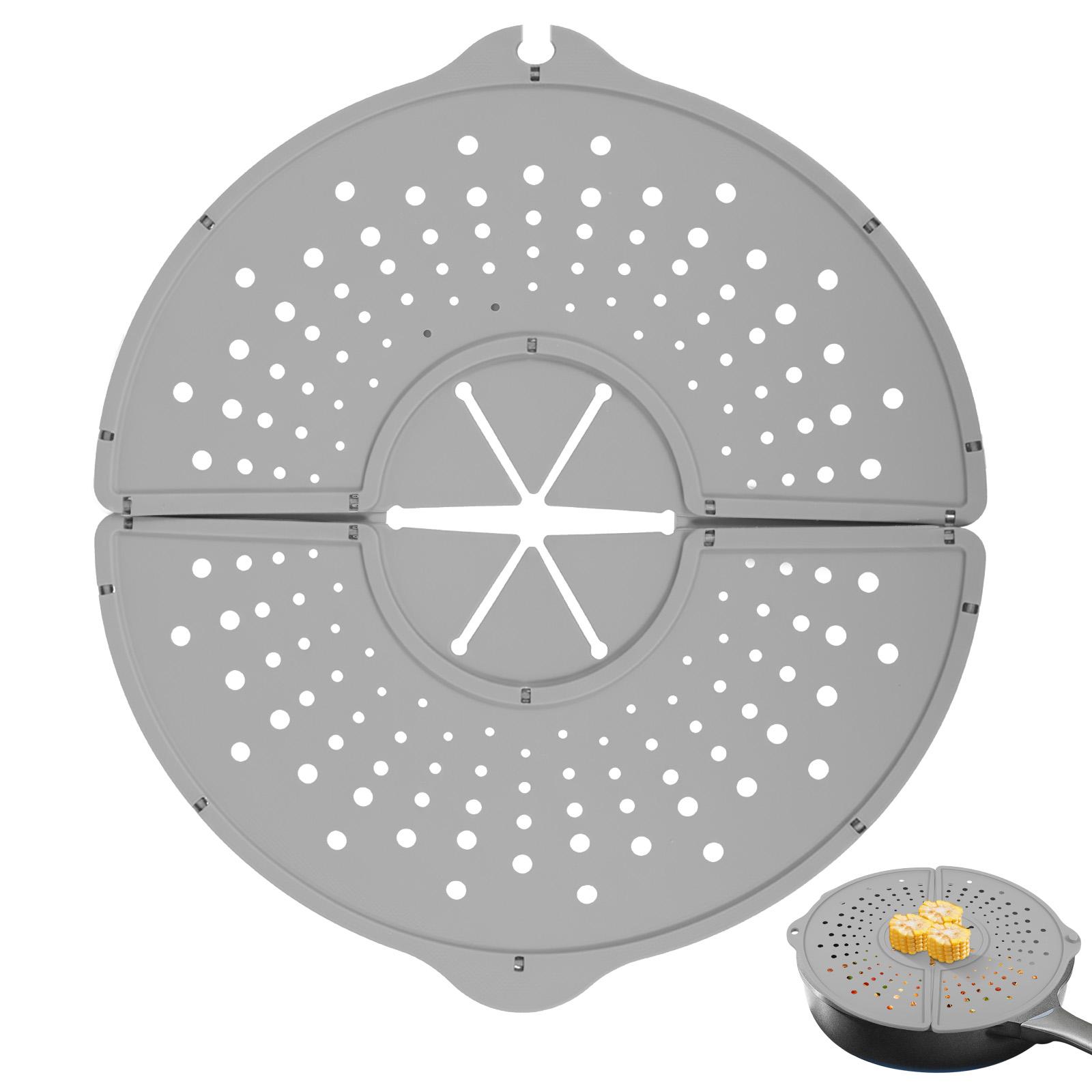 

Silicone Splatter Screen Foldable Grease Splash Guard Mutliuse Oil Splatter Guard Pot Cover Trivet Mat for 10/11/12 Frying Pan