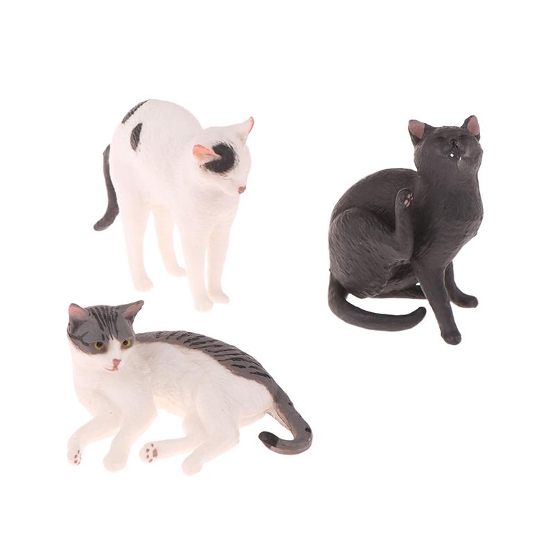 Solid Simulation Animal Model Lying Orange Cat Figurine Cute Desktop Decoration Mini Pet Cat Model Ornament