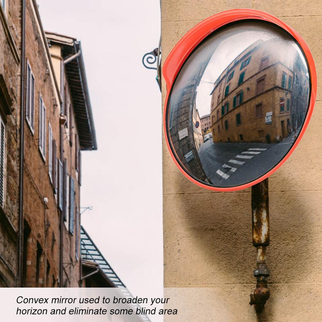 30cm Širokoúhlé Bezpečnostní Vypuklé Dopravní Zrcadlo na Příjezdovou Cestu s Montážním Hardwarem a Příslušenstvím