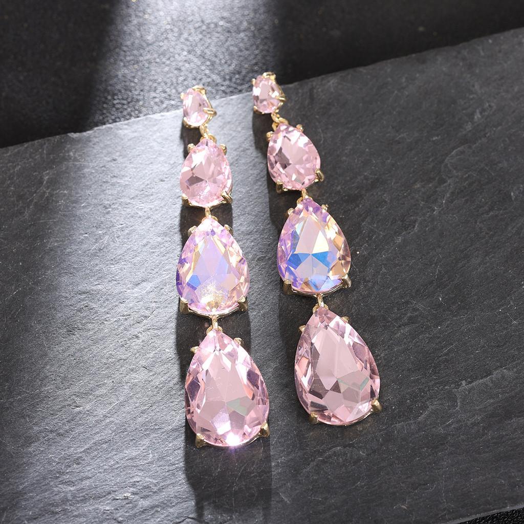Geometric Drop Earrings With Cubic Zirconia For Women Fashion Jewelry Autumn