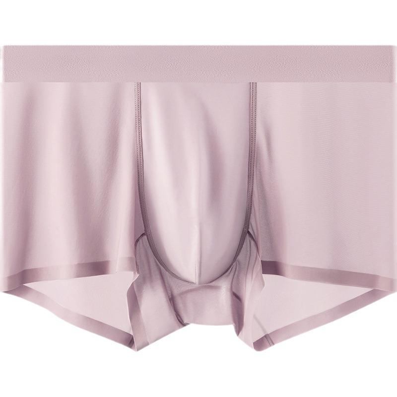 Yu Yue Men's Mid-Waist Ice Silk Seamless Underwear - Comfortable, Thin, Antibacterial Mulberry Silk