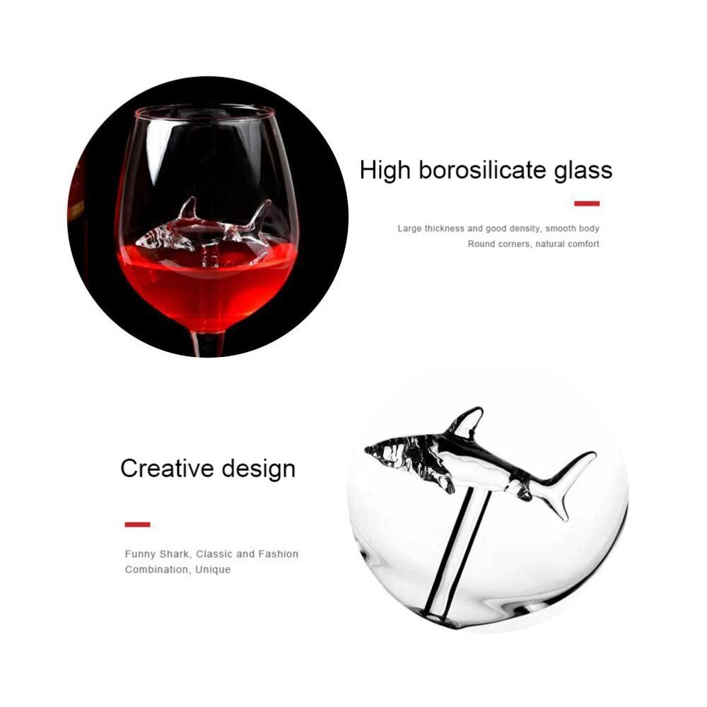Transparent Shark Wine Glass Glass Red Wine Glass Cocktail Juice Glass Shark Lover Wine Lover