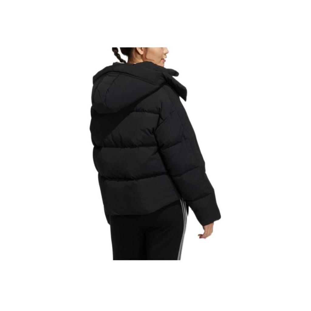Adidas Neo Octjkt Down Solid Color Embroidered Logo Zipper Hooded Down Jacket Women Jacket Black H18637