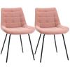 Set of 2 Dining Chairs Accent Chairs Kitchen Chairs, Retro Design, Velvet Look, 50 Cm X 61 Cm X 79 Cm, Pink