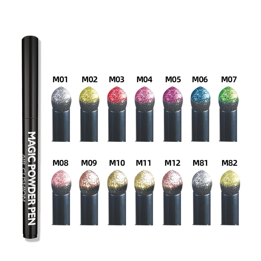 14 Color Nail Art Air Cushion Pen Mirror Aurora Effect Laser Gold and Silver Pen Aurora Powder DIY Design Manicure Decoration