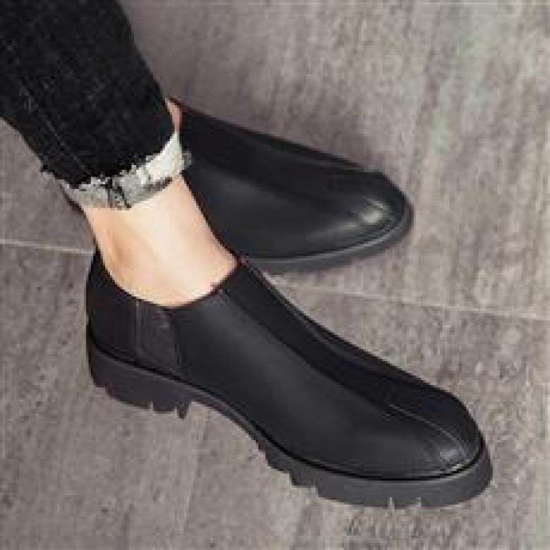 

[Spot] Height-increasing platform leather shoes Men s shoes Item number Leather shoes Men s leather shoes Trendy fashion business leather sh 38 чорний