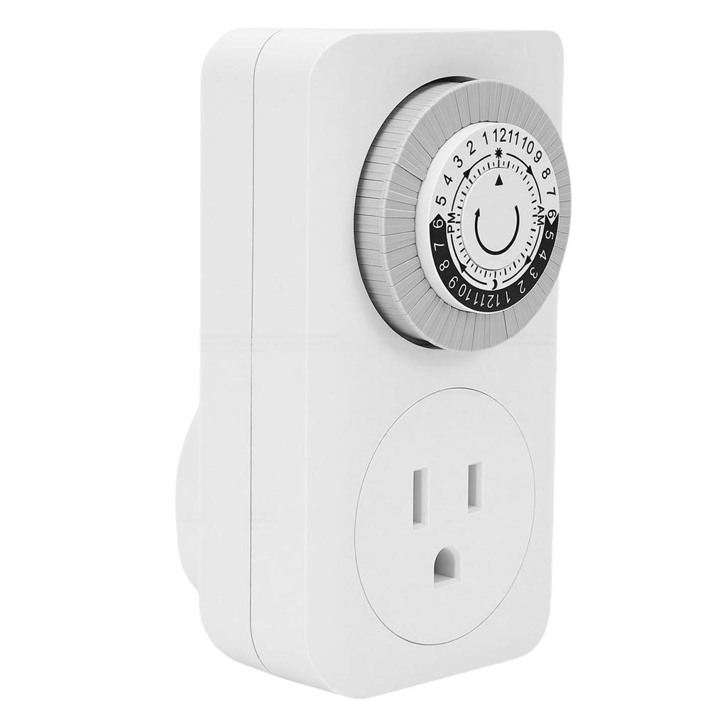 Mechanical Timer Socket 24 Hour 48 Switch Options Plug in Mechanical Timer with Child Lock for Indoor US Plug