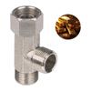 Brass T Valve Adapter Connector 3/8' 1/2' 9/16' 15/16' Durable Tee Joint 3 Way T Valve Connector