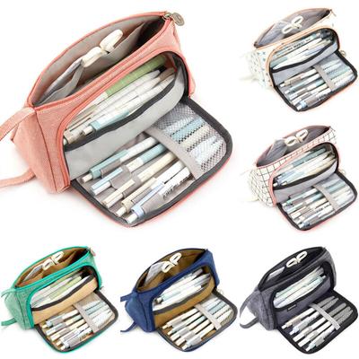 Federmäppchen für Kinder, doppelter Reißverschluss, für Schule, Schreibwaren, Kosmetiktasche, großes Fassungsvermögen