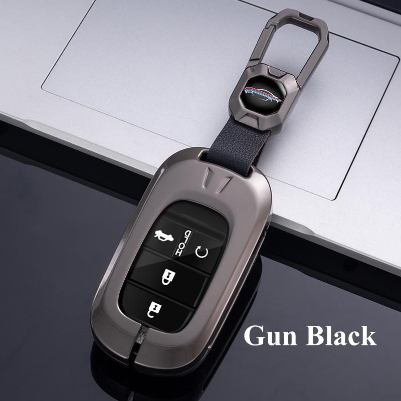 

Металлический цинковый чехол для автомобильного ключа для Honda Acura TL TSX ZDX RSX CRZ для Honda Civic Fit Accord CRV HRV Jazz Odyssey Vezel 2022 A Style чёрный