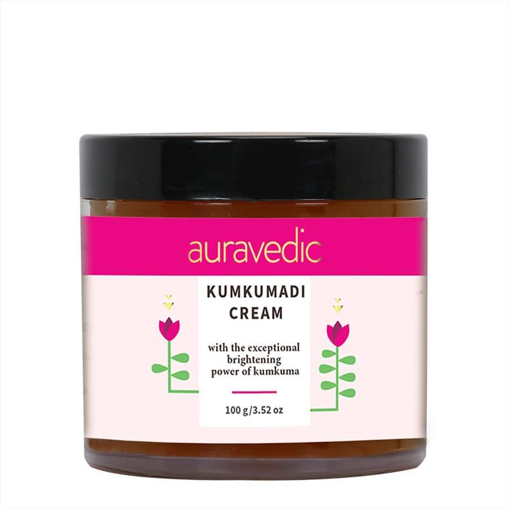 Auravedic Kumkumadi Face Cream For Glowing Skin With Kumkumadi Oil For Face 100g Pigmentation Cream Moisturizer For Dark Spots Detan Blemishes