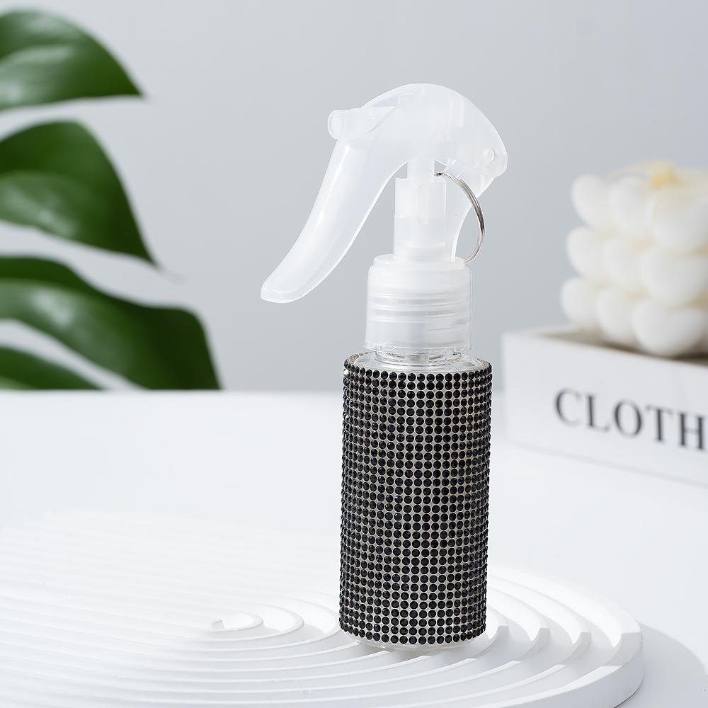 

Diamond-encrusted new full diamond spray bottle gardening flower watering plastic bottle PET fine mist hair bottle pressing bottle travel portable 60ml；PP чёрный