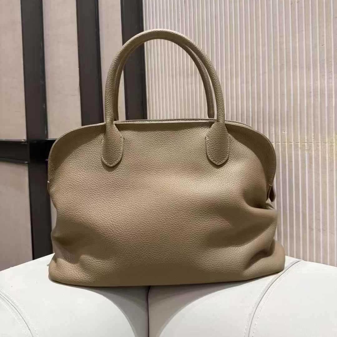 

Korean Genuine Leather Women s Bag Niche Cowhide Official Document Tote Bag Women s Armpit Bag Shell Bag Large Capacity Single Shoulder Crossbody Bag 30 X 10 X 22 CM серый