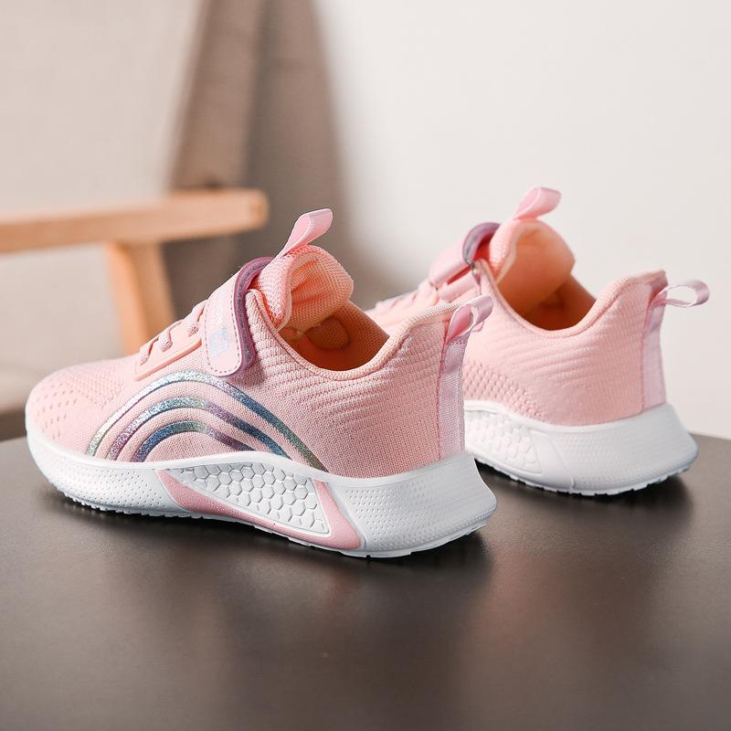 Classmate girls shoes spring 2025 new children's shoes breathable mesh white shoes little girl sports trendy shoes