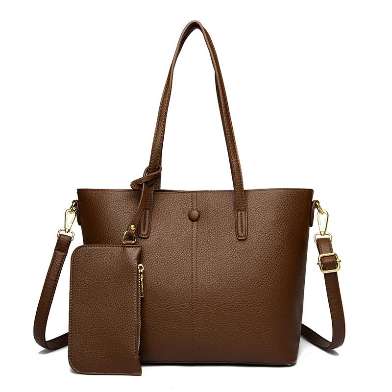 Women's bag New women's shoulder bag Large capacity handbag Soft leather messenger bag Atmospheric tote bag