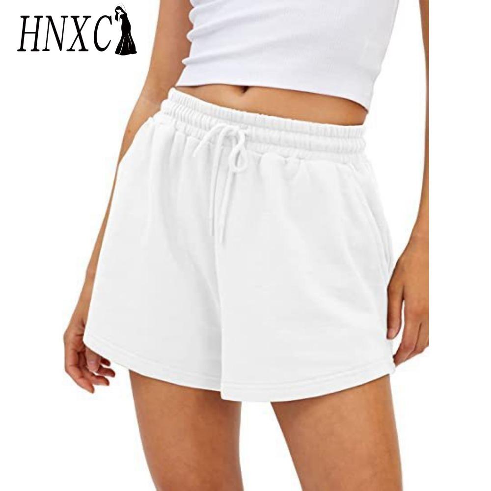 

HNXC Женские модные повседневные брюки и капри с однотонным принтом S белый