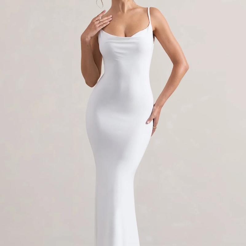 European and American summer camisole backless fishtail dress dress