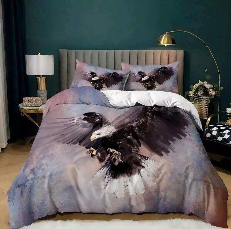 

Bald Eagle Fly Bedding Set Animal Duvet Cover Queen King Double Duvet Cover Pillowcase 2/3 Gift Soft Bedroom Decoration Baby 100x135cm