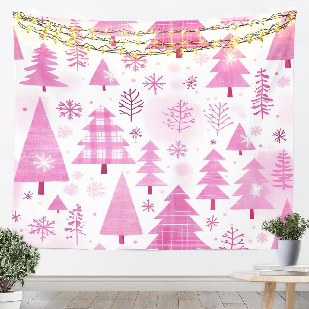 Weihnachtswandteppich Weihnachtsmann Schneeflocke Neujahrs-Hintergrund Wandbehang Dekoration Kamin Strümpfe Geschenke Hängendes Tuch