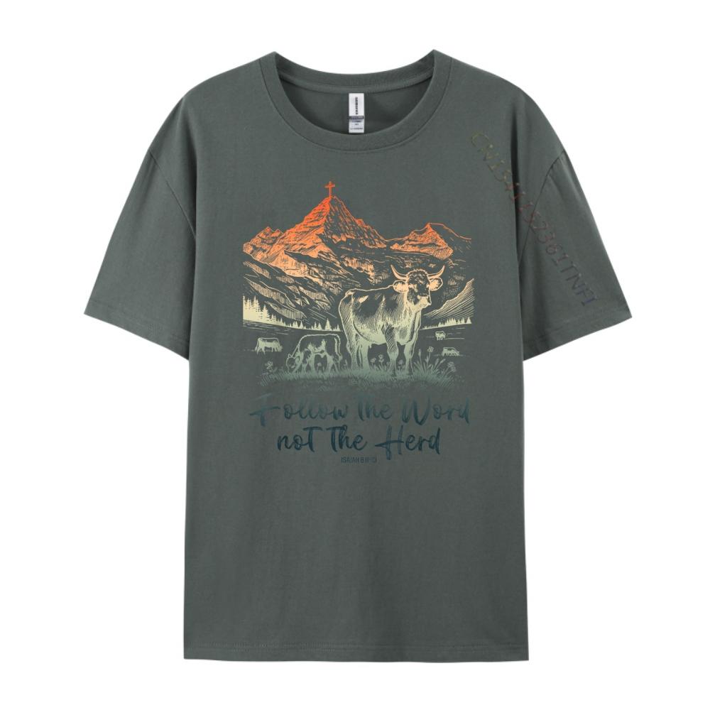 Follow The Word Not The Herd Isaiah Christian Jesus Camisas Basicas Hombre New Year Aesthetic T-shirt