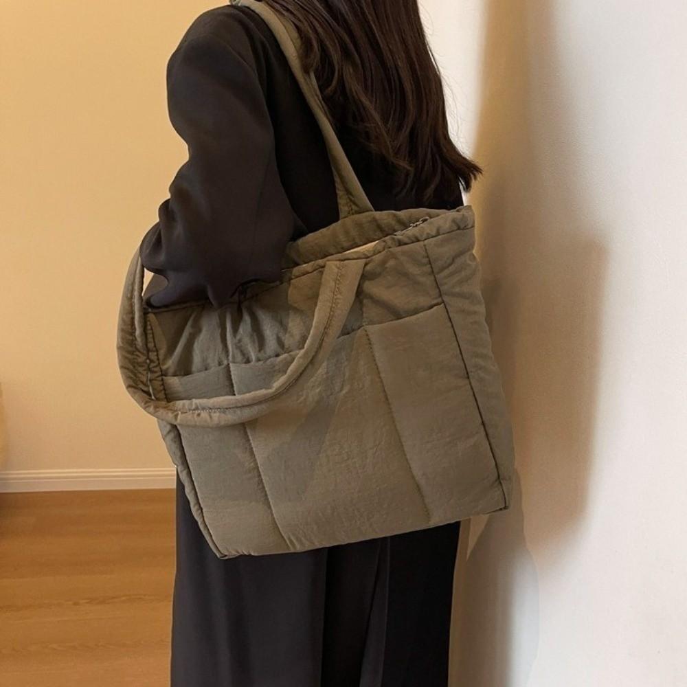 Fashion Lady Laptop Handbags Large Capacity Women Cloud Tote Bag Puffer Shoulder Bag  for Winter