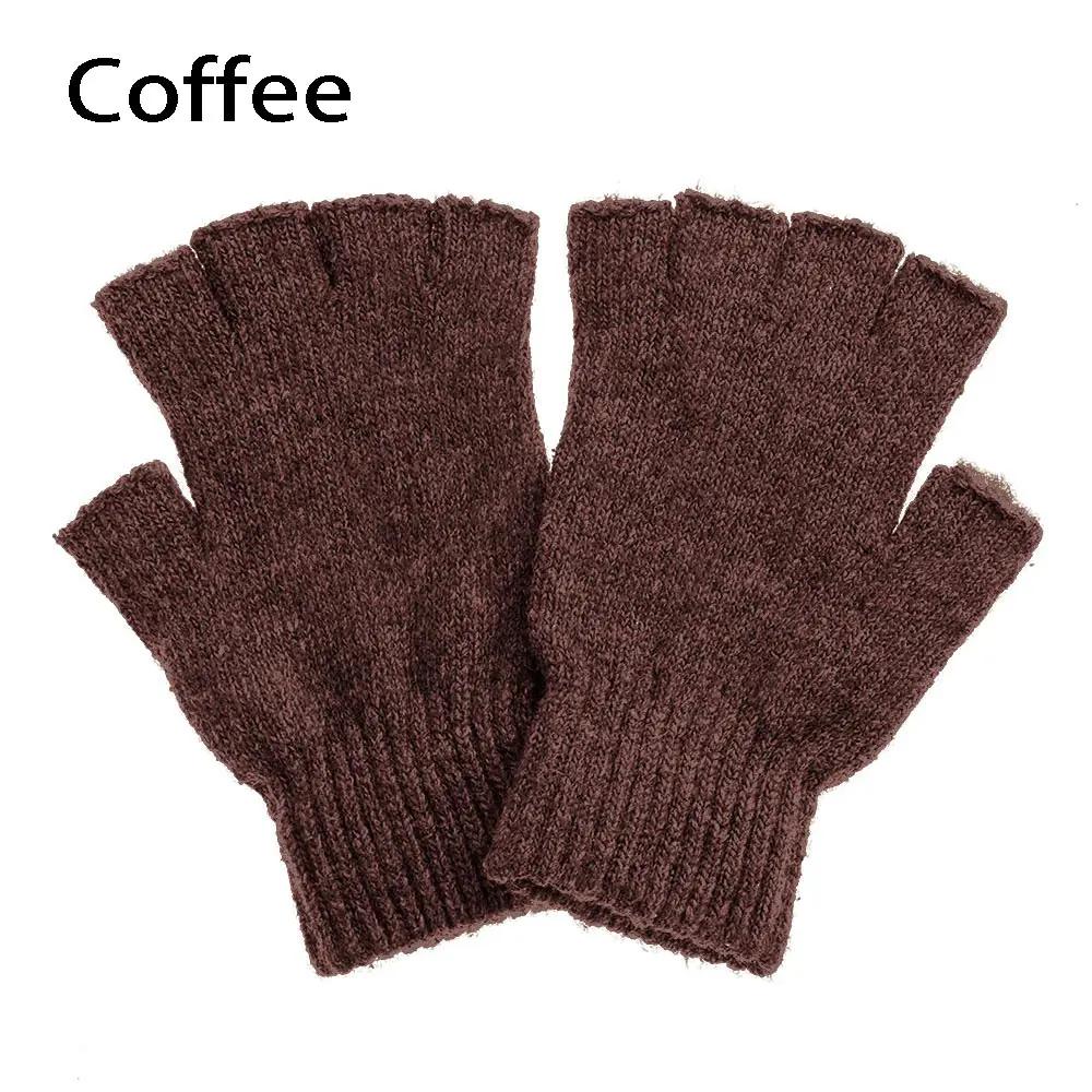 Hot Sale Winter Knitted Gloves Women Men Half Finger Short Thick Warm Mittens Keep Finger Warm Fingerless Typing Texting Gloves