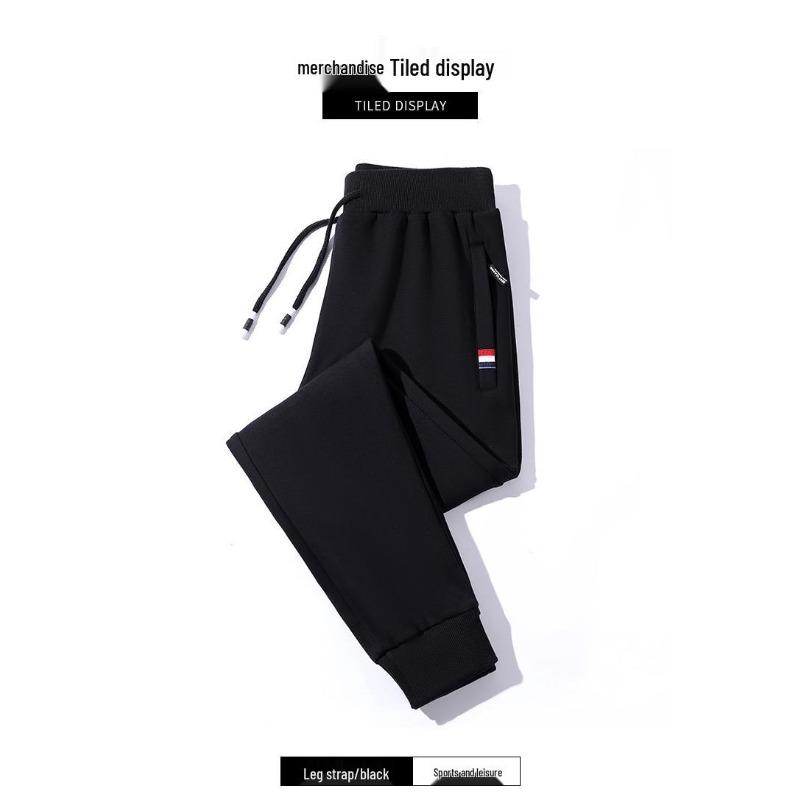 Men's Fleece-Lined Winter Sweatpants - Lambswool Plus Size, Loose Fit, Straight-Leg Casual Pants